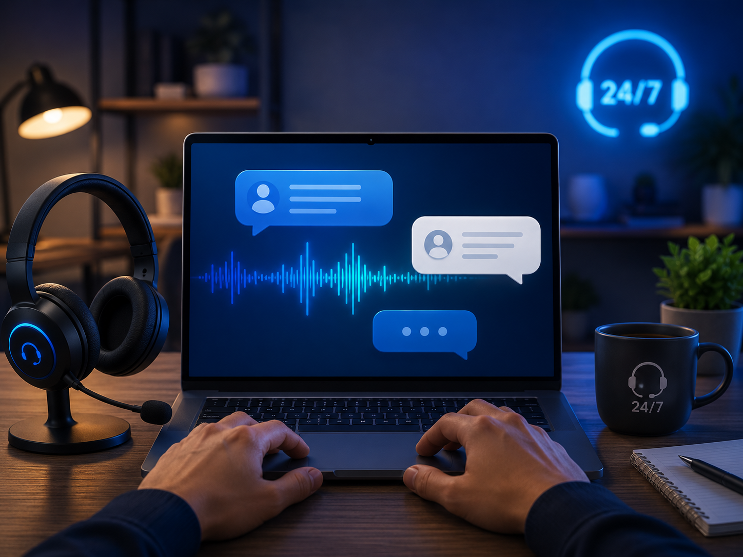 AI chat and voice assistant workspace